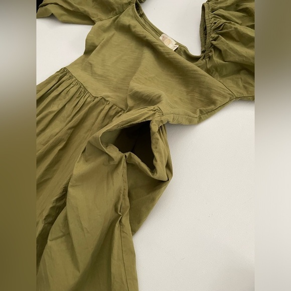 Nation LTD Heddie Combo Babydoll Dress Lichen Olive Green pockets small S - Picture 9 of 12
